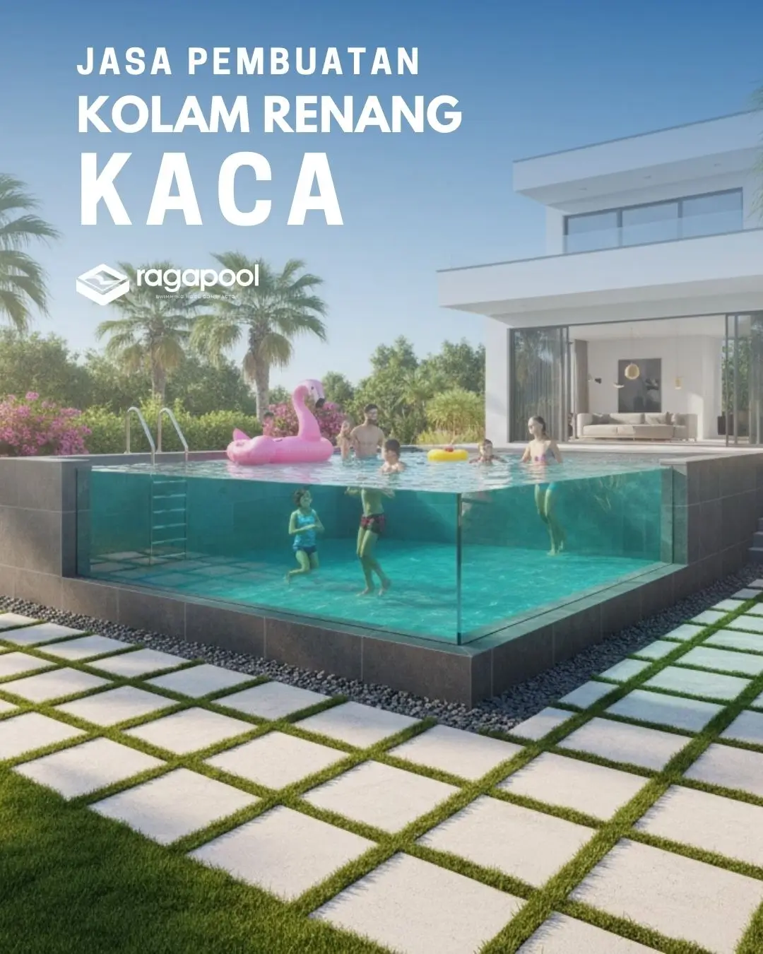 pembuatan kolam renang kaca