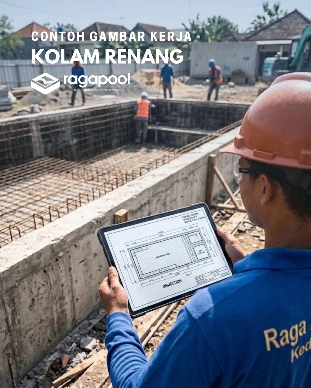 gambar kerja kolam renang